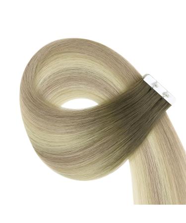 Youngsee Ombre Tape-In Extensions | Real Hair 55cm Dark Brown to Blonde 5 Pcs - Virgin Smooth Weft #4/7/80 - Buy Online on SooperMarket.com