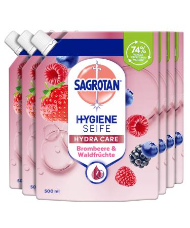 Sagrotan Hand Soap Refill Blackberry and Forest Fruits 6 x 500 ml Liquid Soap