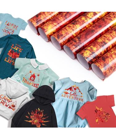 Tintnut Flame HTV 12x10 inch 6 Sheet Winter Fire Heat Transfer Vinyl for DIY T-Shirts - Buy Online on SooperMarket.com