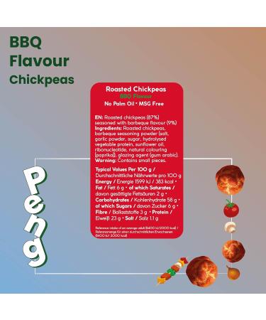 Peng Roasted Chickpeas Snack (6 x 30g) - BBQ Flavor | High Protein Plant-Based Crunchy Snack - Buy Online on SooperMarket.com