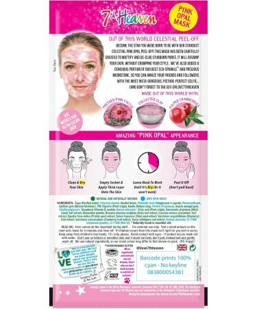 7th Heaven Oil Absorb Pore De-clog & StarDust Celestial Pink Opal Peel-Off face mask 10ml - Buy Online on SooperMarket.com