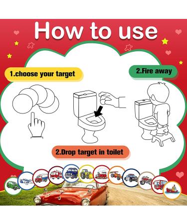 Potty Training Boys Toilet Targets - 120 Pieces Cars Style Flushable Pee Targets for Toddlers - Buy Online on SooperMarket.com