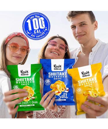Shiitake Mushroom Chips - (6 pack) Vegan prawn crackers Less than 100 calories Gluten Free mushroom snack. Sea Salt flavour. - Buy Online on SooperMarket.com