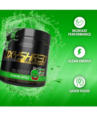 EHPlabs OxyShred Hardcore Thermogenic Pre Workout Shredding Supplement - Promotes Shredding Energy Booster Pre-Workout Mood Booster - Green Apple Fizz 40 Servings - Buy Online on SooperMarket.com