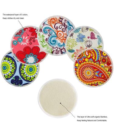 Pinowu Organic Bamboo Nursing Pads - 10 Washable Pads + Wet Bag & Wash Bag | Charming Nipplecovers for Breastfeeding Moms - Pastel Touch, Large 4.7 - Buy Online on SooperMarket.com