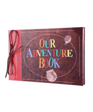 Pulaisen Scrapbook Photo Book 3D Letters Our Adventure Book Up Scrapbook - Photo Scrapbook Album for Christmas Valentines Gift Birthday Wedding Anniversary Present (3D Our Adventure Book)