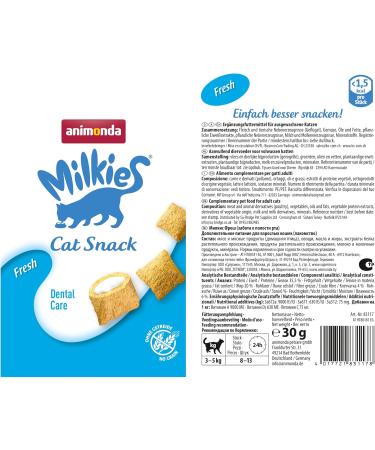 Animonda Milkies Fresh Grain-Free Cat Snacks | Crunchy Pillows - 12 x 30g Pack - Buy Online on SooperMarket.com