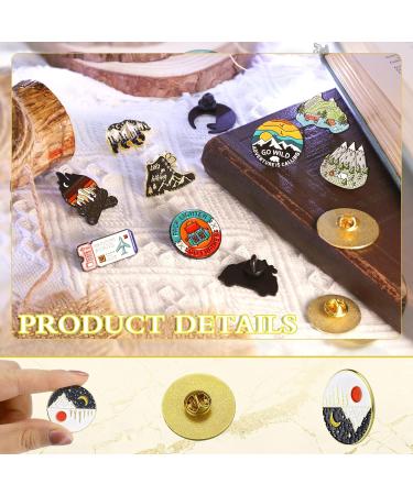 15 Pcs Outdoors Enamel Pins Set for Backpacks - Nature Button Pins, Vintage Lapel Pins, Cute Cartoon Brooch Badges - Women's Jacket, Hat, Camping Aesthetic Accessories - Buy Online on SooperMarket.com