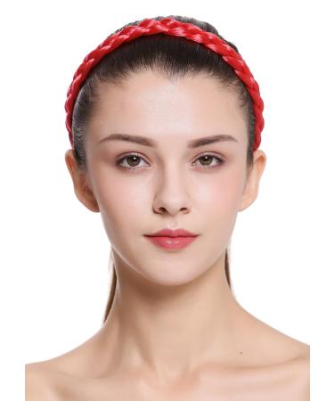 WIG ME UP CXT-006-617 Bright Red Braided Hairband | 2cm Wide Traditional Costume Headband - International Shipping Available - Buy Online on SooperMarket.com