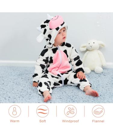COOKY.D Unisex Winter Hooded Romper Jumpsuit - 24-30 Months Cow Print - Buy Online on SooperMarket.com