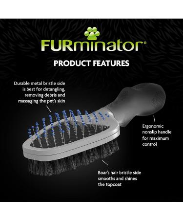 FURminator Dual Grooming Brush for Cats and Dogs - Shedding Tool for Effective Pet Hair Removal - Buy Online on SooperMarket.com