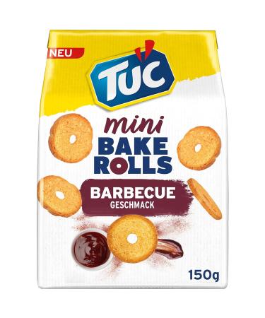 TUC Mini Bake Rolls Barbecue - Crispy Snack Chips (8 x 150g) | Bulk Pack Bread Chips for International Shipping - Buy Online on SooperMarket.com