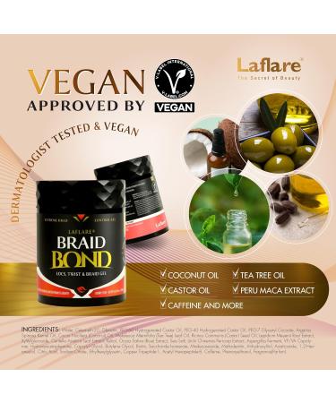 Laflare 1LB Braid Bond Gel - Extreme Hold for Natural & Kids Hair | Vegan & Nourishing | Peach - Bulk Purchase - Buy Online on SooperMarket.com