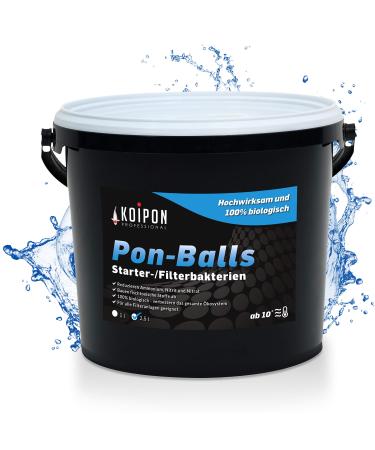 Koipon Pon Balls 2.5l Filterstartter |Nitrificing bacteria & microorganisms |Pond starter |Pond bacteria for pond maintenance from garden pond fish pond swimming pond |Filter bacteria gel balls 2.5 l