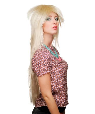 80s Blonde Glam Rock Wig - Long Retro Style | WIG 9666-88 | International Shipping Available - Buy Online on SooperMarket.com