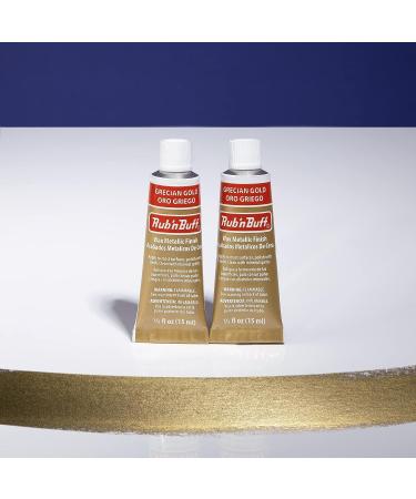 AMACO Rub n Buff Wax Metallic Finish Grecian Gold - 2 Tubes (15ml each) - Versatile Gilding Wax for Furniture Finishing, Antiquing, and Restoration - Buy Online on SooperMarket.com