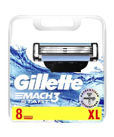 Gillette Mach3 Start razor blades 8 replacement blades for wet razors men with 3-blade single