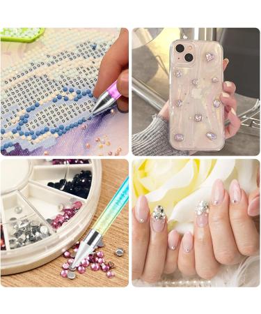 Bewudy 3 Pcs Nail Rhinestone Picker Dotting Pen Set - Dual-Ended Wax Pencil Tool for Nail Art DIY Decoration (White Pink Purple) - Buy Online on SooperMarket.com