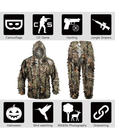 LOOGU Hunting Ghillie Suit 3D Leafy Camo XL/XXL - Tactical Gear for Airsoft & Wildlife Photography - Buy Online on SooperMarket.com