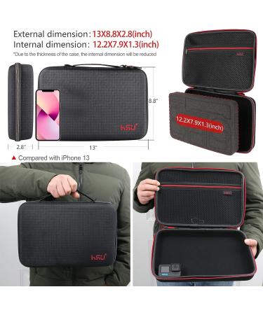 HSU Large Carrying Case for GoPro Hero 11-2 & Accessories - Red | Customizable Interior, Carry Handle & Carabiner Loop - Buy Online on SooperMarket.com