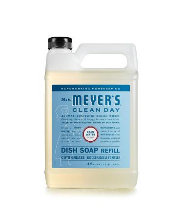 MRS. MEYER'S CLEAN DAY Liquid Dish Soap Refill Biodegradable Formula Rain Water 48 fl. oz