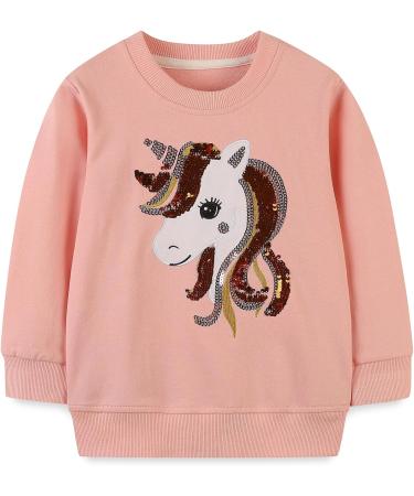 Girls Unicorn Sweatshirt for Kids | Cotton Long Sleeve Pullover | Toddler Clothes Age 2-3 Years | Casual Jumper T-Shirt | 1-12 Years - Buy Online on SooperMarket.com