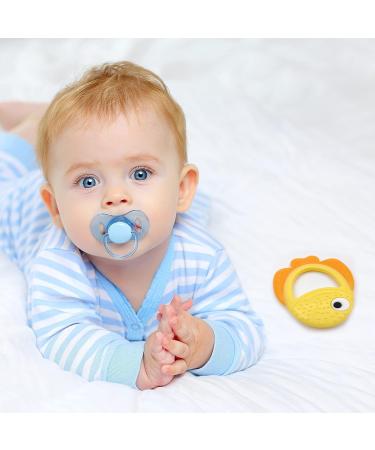 Golden Fish Baby Teething Toy - Food Grade Silicone Teether Ring for Babies 0-12 Months | Soft-Textured Infant Toy for Teething Relief & Brain Development - Buy Online on SooperMarket.com