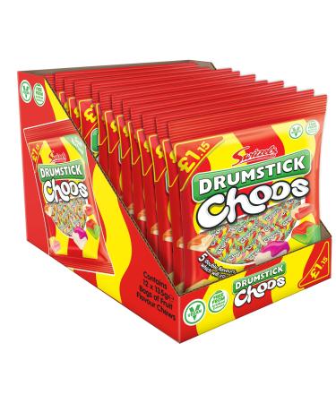 12X115G Swizzels Drumstick Choos - A Delicious Assortment of Chewy Fruity Candy