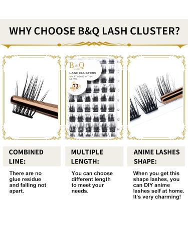 Eyelashes 72 PCs - B&C DIY Individual Reusable Wispy Fluffy Extensions for Beginners - D-8-16 Mix B36 - Buy Online on SooperMarket.com