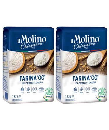 il Molino Chiavazza Type 00 Soft Wheat Flour 1kg - Pack of 2 - Multipurpose Flour | Ideal for Cakes Breads Pizza & Fresh Pasta 1.00 kg (Pack of 2)