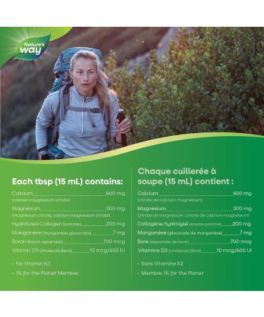Nature's Way Calcium and Magnesium Citrate 2:1 - Liquid Supplement with Vitamin D3 and Collagen Helps Support the Maintenance of Bones and Teeth No Vitamin K2 - Blueberry Flavour 500 mL - Buy Online on SooperMarket.com
