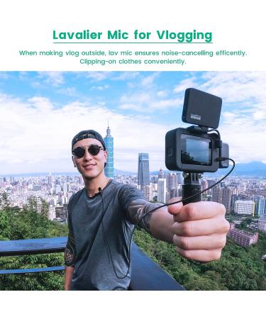 Weishan Media Mod Mic for GoPro HERO11-9 Black Action Camera | Lavalier Lapel Microphone with Clip | Compatible with GoPro Pro 3.5mm Mic Adapter | 5ft Cable for Vlogging - Buy Online on SooperMarket.com