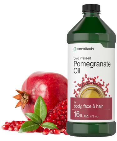 Pomegranate Seed Oil for Face  Skin  & Hair Moisturizer | 16 oz | Non Comedogenic & Cold Pressed | SLS & Paraben Free | By Horbaach