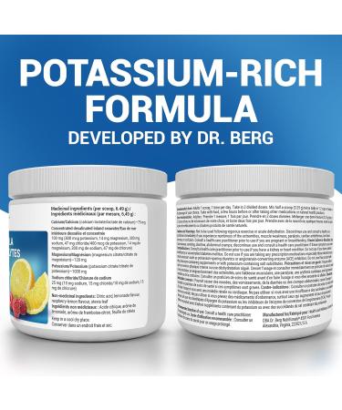 Dr. Berg Electrolytes Powder No Sugar - Enhanced w/ 1000 mg of Potassium & Real Sea Salt - Zero Sugar Electrolyte Powder - Raspberry & Lemon Flavor Hydration Powder Electrolytes - 50 Servings - Buy Online on SooperMarket.com