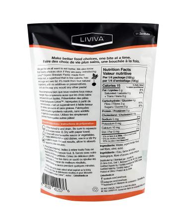 Liviva Organic Shirataki Oat Fiber Penne - Low Calorie Pasta, 400g - Buy Online on SooperMarket.com