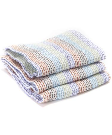 Full Circle Tidy 100% Organic Cotton Dish Cloths, Set of 3, Multicolored Set of 3 Dish Cloths Multicolored