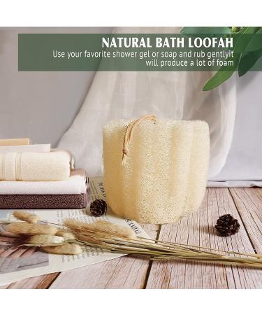 Natural Shower Loofah Sponge - Bath Exfoliating Body Scrubber - Soft & Easy Foaming Spa Lufa Sponges (2 Pack) - Buy Online on SooperMarket.com