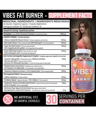 VNDL Fat Burner for Men & Women Suppressant Pills with Ashwagandha Green Tea & Rhodiola Rosea for Metabolism Booster - Achieve Fitness Goals with Third-Party Tested Chromium Picolinate-120 Capsules - Buy Online on SooperMarket.com