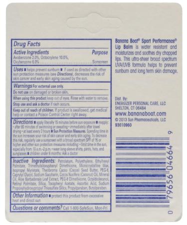 Banana Boat Sport SPF 50 Sunscreen Lip Balm 6-Pack - Sun Protection for Active Lifestyles - Buy Online on SooperMarket.com