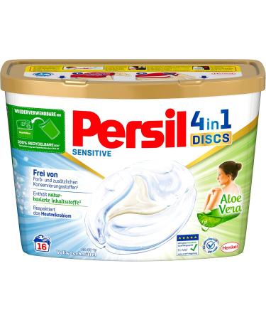 Persil Sensitive 4in1 Discs - 32 Wash Loads | Allergy-Friendly Detergent with Aloe Vera for Babies & Sensitive Skin - Buy Online on SooperMarket.com