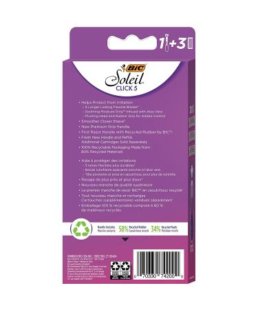 BIC Soleil Click 5 Women's 5-Blade Disposable Razor - 1 Handle + 3 Cartridges - Buy Online on SooperMarket.com
