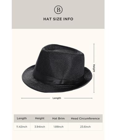 BABEYOND Men's Straw Fedora Panama Trilby Sun Hat - Short Brim Summer Style - Buy Online on SooperMarket.com