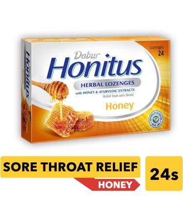 Dabur Honitus Herbal Lozenges - 24 Lozenges | Soothing Honey Flavor for Cough & Sore Throat Relief - Buy Online on SooperMarket.com