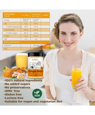 Ginger Shot with Vitamin C and Zinc - 60 Turmeric and Orange Infused Shots - Buy Online on SooperMarket.com