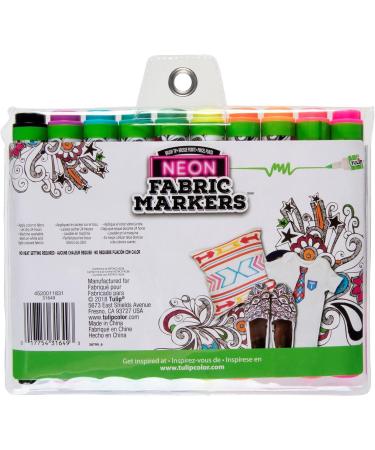 Tulip Permanent Neon Fabric Brush Tip Markers - Set of 10 - Buy Online on SooperMarket.com