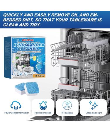 Dishwasher Cleaner Tablets Hygienically cleans and removes bad odours 2-in-1 Treatment Kit Cleans Fragrance Free Plastic Free Natural Vegan Friendly Plant-Based Cleaning (12Pcs) - Buy Online on SooperMarket.com