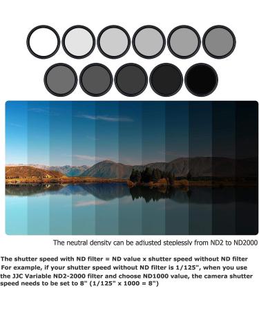JJC 55mm VND Variable ND Filter for Nikon D5600/D3500/D3400/D7500 & Sony A7 Series - ND2-2000 Fader for 18-55mm & 28-70mm Kit Lenses - Buy Online on SooperMarket.com