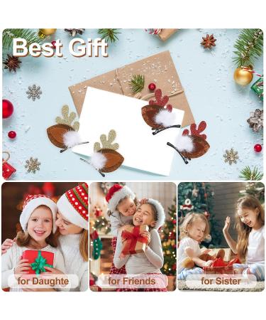WLLHYF 4PCS Christmas Reindeer Antler Hair Clips with Pom Balls - Festive Party Cosplay Hair Accessories for Girls and Women - Buy Online on SooperMarket.com