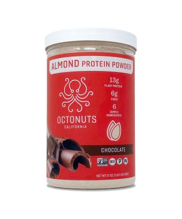 Chocolate Almond Protein Powder 21 Ounce Made with California Almonds 13g Plant Based Protein Keto Paleo Friendly Vegan Gluten Free 17 Servings