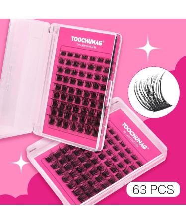 TOOCHUNAG 23A-Fluffy D Curl Eyelash Clusters 8-16mm - Natural DIY Individual Cluster Lashes - Light Russian Strip Lashes for a Flawless Look - Buy Online on SooperMarket.com